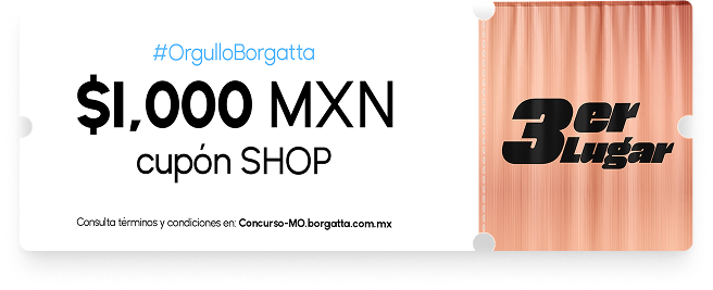 Premio del tercer lugar: Cupón de mil pesos mexicanos para usar en el Shop Borgatta.